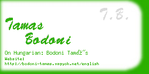 tamas bodoni business card
